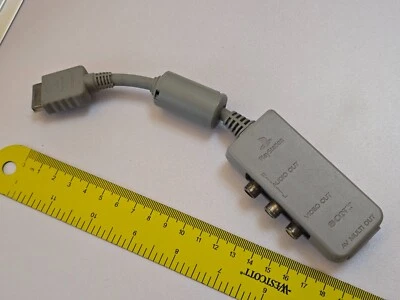 SONY PLAYSTATION 1 2 PS1 PS2 OFFICIAL NAMCO G-CON GUN AV MULTI OUT ADAPTER CABLE - Image 1 of 3