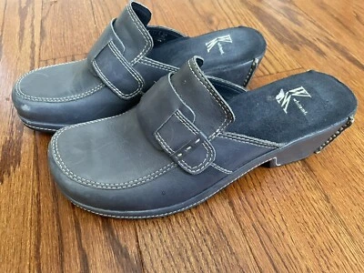 Zueco sin cordones de cuero genuino azul pizarra White Mountain para mujer 9 Mule Brasil Foto 1 de 4