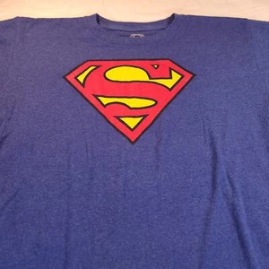 DC Superman Graphic Crew Neck Short Sleeve T-Shirt Youth Boys Size 2XL Blue - Picture 1 of 9