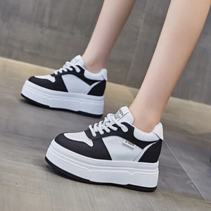 Scarpe per donna con zeppa interno 10cm lacci casual sport ginnastica da 34 a 40 - Foto 1 di 6
