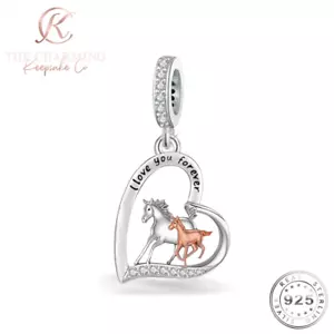 Pferd & Fohlen Anhänger echt 925 Sterling Silber - Tochter / Enkelin Geschenk - Bild 1 von 4