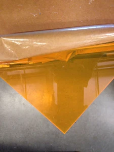 ORANGE FLUORESCENT ACRYLIC PLEXIGLASS 1/8" X 8" X 12" PLASTIC SHEET - Picture 1 of 1