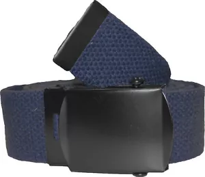 CINTURA MARINA CON FIBBIA NERA 100% Cotone Cinture Rete Militare Rothco 4294 - Foto 1 di 6