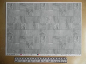 Sticker sol - carrelage en pierre - échelle 1/12 - feuille A4 autocollant - Imagen 1 de 2