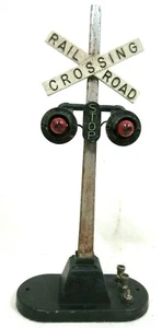 Lionel 154 Railroad Crossing Highway Signal & Stop Sign Black Crossbuck B17-64 - Picture 1 of 7