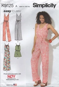 Simplicity Sewing Pattern 9125 EASY Jumpsuit Dresses Maxi Playsuit Size 4-26 New - Picture 1 of 13