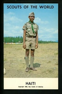 Scouting postcard chrome Boy Scouts of the World 1968 Series Haiti - Picture 1 of 2