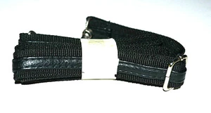 Black Leather / Nylon Replacement Purse Strap Handle Shoulder Belt Handbag Bag - Picture 1 of 4