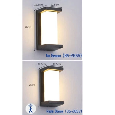 LED Wandleuchte Außenleuchte mit Bewegungsmelder Anthrazit Sensor Gartenleuchte - Bild 1 von 4