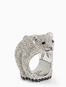 kate spade New York Polar Bear Ring Silver Tone Metal - Size 7 NWT - Picture 1 of 6