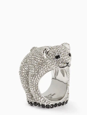 Anillo Kate Spade New York Oso Polar Tono Plata Metal - Talla 7 Nuevo Con Etiquetas Foto 1 de 4