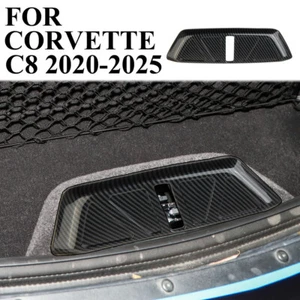 Carbon Style Hood Lock Dust-Proof Gap Protection Trim for Chevrolet Corvette C8 - Picture 1 of 5
