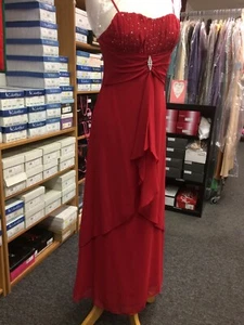 Thea Dora Evening Red Crystal Spaghetti Straps Dress Size 8 $195.00 - Picture 1 of 6