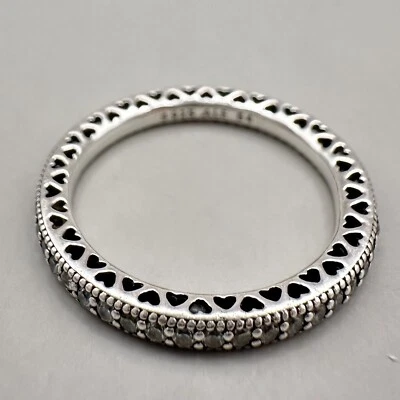 Corazones de Pandora Eternidad Banda Anillo Ale Cristales Transparentes Plata de Ley 925 6.75 Foto 1 de 4