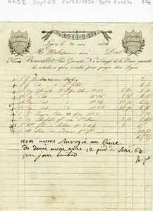 Dépt 69 - Lyon 1 Rue Grenette - Belle Entête Secteur de la Coutellerie de 1834 - Picture 1 of 1