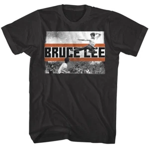 Bruce Lee Flying Kung Fu Kick Men's T Shirt Ninja Warrior Action Martial Arts - Picture 1 of 5