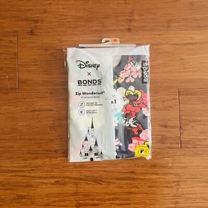 Bonds Disney Mickey Minnie Mouse Floral Pink Blue Zip Wondersuit Size 000 BNIP - Picture 1 of 1