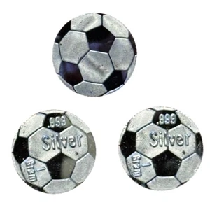 (3) 1 Gram .999 Silver Rounds “Soccer Balls” - Picture 1 of 1