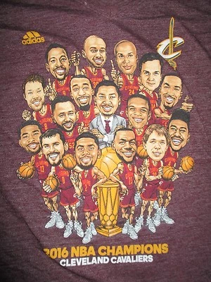 2016 CLEVELAND CAVALIERS Champions Caricature (Girl's LG) T-Shirt LEBRON JAMES - Image 1 of 2
