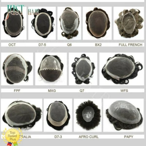 Customized Men's Toupee Men's Hairpiece Hair Replacement Systems Human Hair Unit - Picture 1 of 24