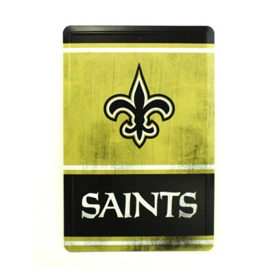 NEW ORLEANS SAINTS TEAM TIN SIGN VINTAGE RETRO INSPIRED 12"X8" MAN CAVE FAN - Image 1 of 4