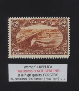 FALSIFICACIÓN - Réplica de Werner - US 293 - $2 Trans-Mississippi 1898 - Imagen 1 de 1