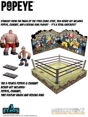 Mezco 5 Puntos Popeye y Corazón de Buey con Anillo de Boxeo Figura de Acción Conjunto de Caja Nuevo Foto 1 de 4