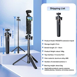Extension Pole Tripod Extended Selfie Stick for DJI OSMO POCKET 3 Accessories - Picture 1 of 16