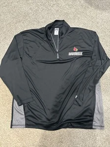Maglione Russell Athletic Adult XL 1/4 Zip Nero Louisville Cardinals NCAA - Foto 1 di 3