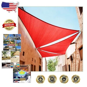 Custom Red UV Block Shade Sail 8' x 11' x 13.6' – Durable Sun Protection Canopy - Picture 1 of 10