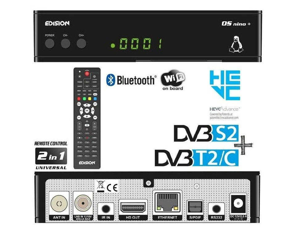 EDISION OS Nino DVB-S2 + DVB-T2/C Full-Hd Combo-Receiver
