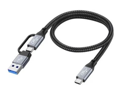 USB C to USB 3.0 + USB C Type C 2 in 1 PD Fast Charging Data Cable 1m - Image 1 of 4
