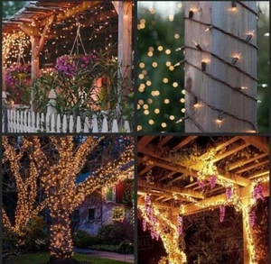 Incandescent String Lights Commercial Grade UL Certified 100-Light Clear With B - Picture 1 of 4