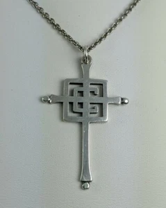 James Avery nicht mehr produziert 925 Sterlingsilber 1-3/4" C Kreuz & 16" Kette Halskette - Bild 1 von 8