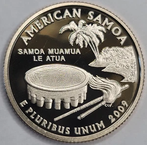 2009 S QUARTER GEM PROOF DCAM AMERICAN SAMOA - CN-CLAD - Picture 1 of 4