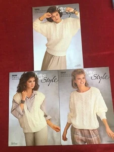 Vintage 1986 Style Original Womens Linen Jumper Cardigan Knitting Patterns 731.3 - Picture 1 of 7