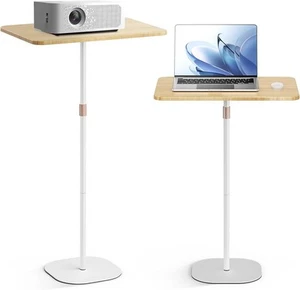 Portable Laptop Floor Stand, Bedside/Sofa Table with Height Adjustable White  - Picture 1 of 7