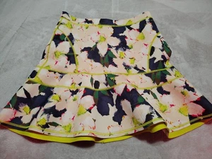 J. Crew Neoprenrock Damen 6 gelb/schwarz Blumenmuster Fit and Flare  - Bild 1 von 12