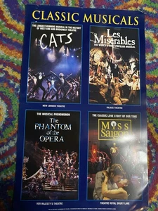 1990s West End Poster - Les Mis, Miss Saigon, Phantom and Cats - Picture 1 of 1