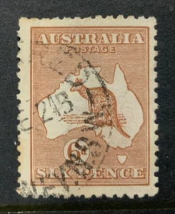 .KANGAROO :  6d BROWN 3RD WMK    F.USED,,,,.. - Picture 1 of 1