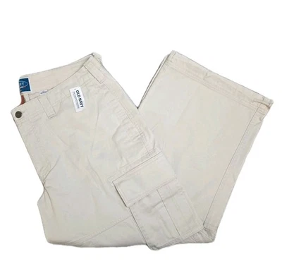 Old Navy 90’s Baggy Cargo Pants Reissue Women’s 12P Mid Rise Wide-Leg NWT Ivory - Image 1 of 4