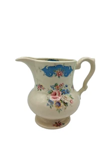 Vintage Lord Nelson Pottery England Ceramic Pitcher with Floral Pattern Handmade - Picture 1 of 17