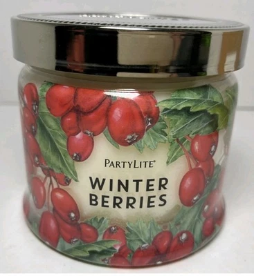 PartyLite WINTERBEEREN❄️🍓3 Docht Duftwachsglas + 6 Votiv + 12 TL OVP G73F903⭐🌲 - Bild 1 von 4