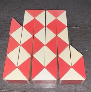 VTG 22” MAGIC LOGIC RUBIK SNAKE PUZZLE GAME TOY 80's RED - Picture 1 of 13