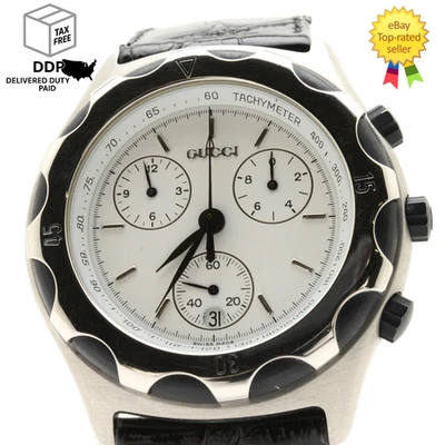 [Near MINT] GUCCI 50.000/50.500 Qz White Dial Stainless Steel Men’s Watch JAPAN - Image 1 of 4