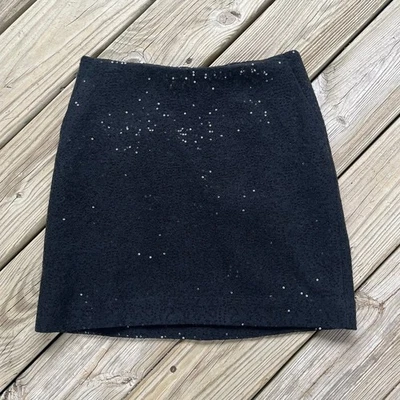 Женская черная мини-юбка с блестками Ann Taylor размер 2P. НОВЫЙ - Изображение 1 из 4