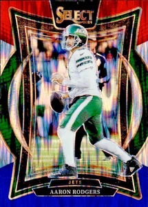 2024 Panini Select #40 Aaron Rodgers Concourse Red & Blue Prizm Shock - Picture 1 of 2