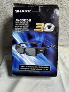 Sharp 3D Rechargeable Glasses 1Pair & Charging Cable AN-3DG20-B - Picture 1 of 6