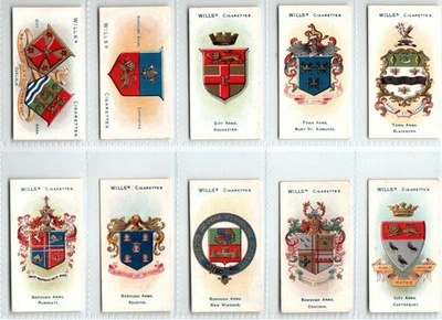 WILLS: Borough Arms 2nd Series (51-100) 1904 Full Set 50 Cigarette Cards - Image 1 of 4
