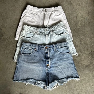 (3) Denim Shorts Women, Forever 21, Lucky Brand, Wild Fable, White & Blue Jean - Image 1 of 4